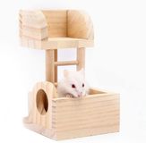 Allecto plus - Maisonnette en bois Hideout avec tour de guet et échelle d'escalade pour hamsters
