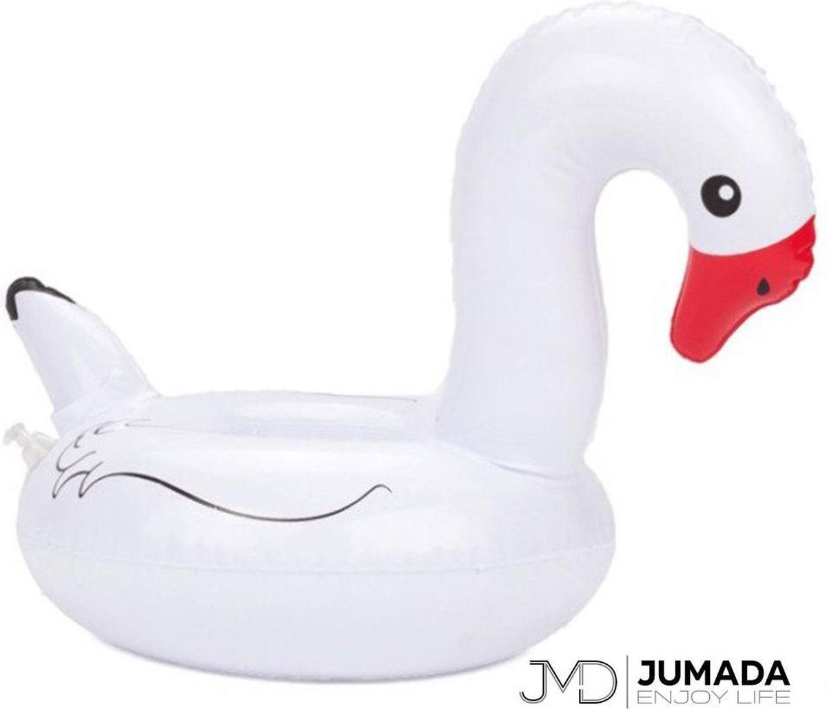 Jumada Opblaasbare Bekerhouder Zwaan - Voor Bekers / Blikken - Opblaas Drankhouder - Zwembadaccessoire - Opblaasfiguur - Zwanen