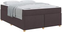 vidaXL Bedframe met matras Donkerbruin 140 x 200 cm Stof