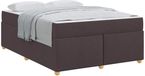 vidaXL Bedframe met matras Donkerbruin 140 x 200 cm Stof