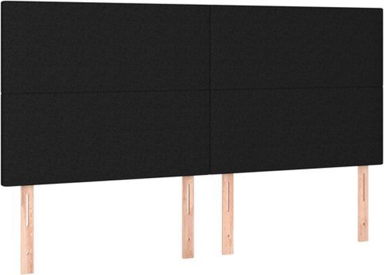 vidaXL Hoofdbord - Zwart - Stof - 160x5x118/128 cm