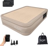 FLOAT - 2 Persoons luchtbed - 203x152x40 cm - Opbergzakken, draagtas en reparatiekit - Zelfopblazend Twee persoons luchtmatras - Ingebouwde elektrische pomp - Stevig Logeerbed - CloudSpring