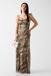 Lange jurk met bruine print