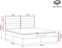 vidaXL Lit plateforme avec matelas Brun foncé 140 x 190 cm Tissu
