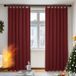 Deconovo Set van 2 Thermische Verduisteringsgordijnen met Lussen, 140 x 200 cm, Rood