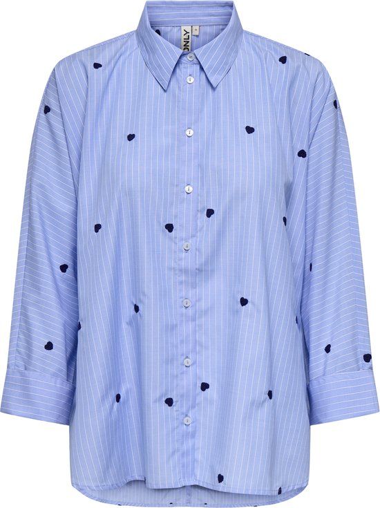 Onlnew Only Blouse Onlnew Lina Grace Ls Str Emb Shirt Moonlight Blue/stripe Midnight - M