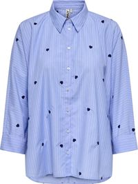 Only Blouse Onlnew Lina Grace Ls Str Emb Shirt Moonlight Blue/stripe Midnight - M