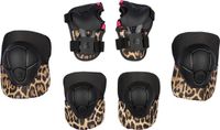 Nijdam Set de protection pour patins Panthère Enfants - Roar Ready - Noir/Panthère - Taille S