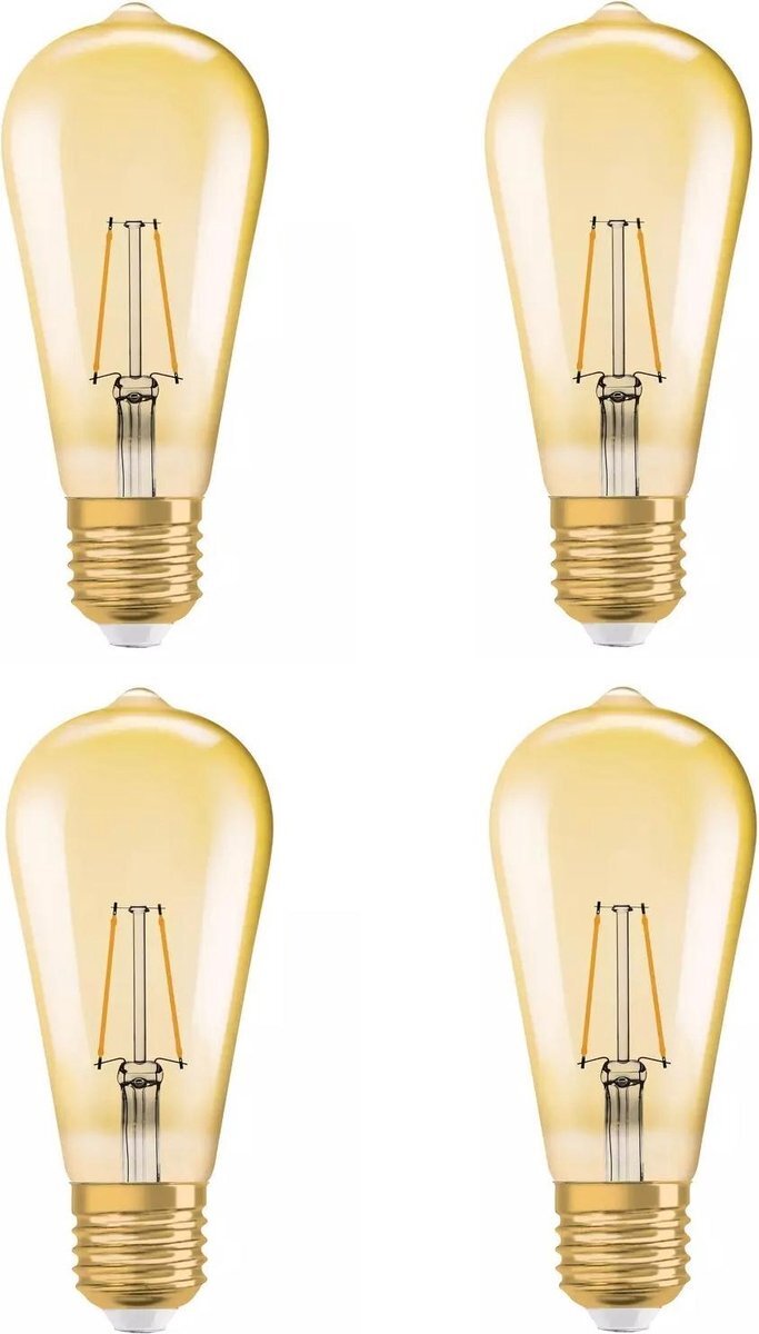 Osram 4 stuks LED Rustieklamp ST64 E27 4W 2400K Goud Niet dimbaar