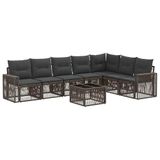 vidaXL Tuinbank Set 8 st Grijs en Donkergrijs poly rattan