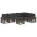 vidaXL Tuinbank Set 8 st Grijs en Donkergrijs poly rattan
