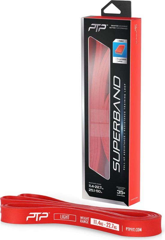 PTP Pull-Up ondersteuningslus SUPERBAND - Red - Weerstandstube - 1 pakken