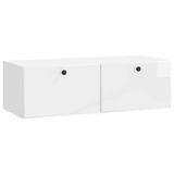 vidaXL Wandmontage TV-kast 98 x 41 x 30 cm Hoogglans Wit Bewerkt hout