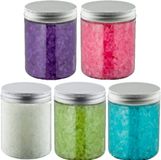 Claudius Cosmetics B.V. Badzout - 300 gram - set van 5 verschillende geuren - Aluminium Deksel - Relaxing Moment, Eucalyptus, Opium, Lavendel en Rozen