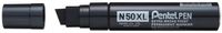 Pentel N50XL permanente marker Beitelvormige punt Zwart 6 stuk(s)
