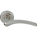 Poignée de porte en zamak nickel satiné avec rosace ronde Ø52mm