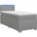 Maison Exclusive Lit à lattes avec sommier intégré, matelas et éclairage LED, gris clair, 90 x 200 cm, revêtement en tissu