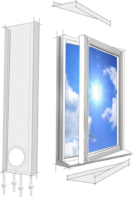 Lifetime air - airco raamafdichtingsset - voor raam en deur - universeel - 220 x 30 cm