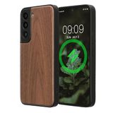 kwmobile Echt Houten Beschermhoes voor Samsung Galaxy S22 – Hout & TPU Cover – donkerbruin hout