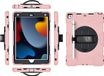 Merkloos Tablethoes geschikt voor Apple iPad 9.7 inch (2017 / 2018) & iPad Pro 9.7 inch – Roze met zwart – 360° Draaibare Standaard