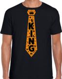 Bellatio Decorations Koningsdag t-shirt - king stropdas - heren - zwart L