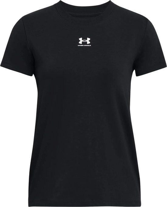 Under Armour Rival Core Short Sleeve Sportshirt Dames Zwart
