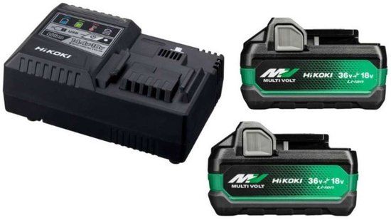 HiKOKI UC18YSL3WHZ 36V MultiVolt Booster Pack Starterset (2x 5.0Ah) + Lader