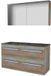 Basic Line Comfort 46 Badkamermeubelset - 120 x 46 cm - Met Grepen - 4 Lades - Hardstenen Wastafel - Zonder Kraangat - Spiegelkast - Scotch Oak