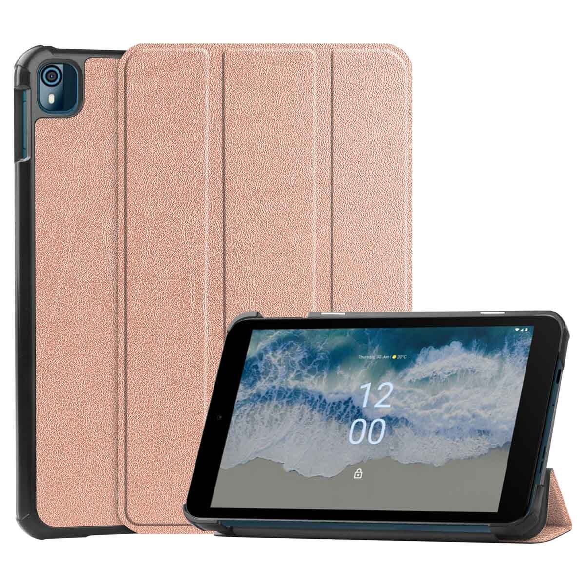 imoshion Trifold Bookcase Nokia T10 tablethoes - Rosé Goud