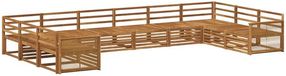 vidaXL Ensemble de salon d'angle 4 places Acacia massif Bois Naturel