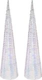 Décoration de Noël LED cône sapin de Noël lumières - 2x - arc-en-ciel - 80 leds - blanc chaud - 80 cm - fer