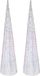 Décoration de Noël LED cône sapin de Noël lumières - 2x - arc-en-ciel - 80 leds - blanc chaud - 80 cm - fer