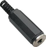 TRU COMPONENTS TC-2517002 Jackplug 3,5 mm Bus, recht Aantal polen: 2 Mono Zwart 100 stuk(s)