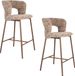 Housecraft Living Chelsea Barkrukken rugleuning 67 cm Bruin - Set van 2