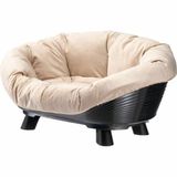 Ferplast Hondenbed Beige/Zwart Kunststof/Textiel/Polyester Ovaal 47.5x48.82x13.5cm