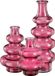 Mica Decorations Bloemenvaas Sira - 3x - transparant glas - roze - 3 maten - vaas - sierlijk model