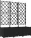 vidaXL Plantenbak met klimrek Staand Zwart Staal Rechthoekig 120 x 40 x 143 cm 3 stuks