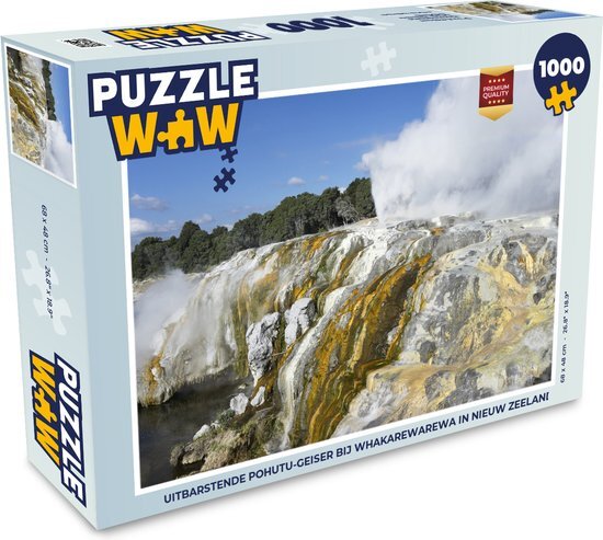 MuchoWow Puzzel Uitbarstende Pohutu-geiser bij Whakarewarewa in Nieuw Zeeland - Legpuzzel - Puzzel 1000 stukjes volwassenen