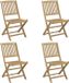 vidaXL Chaises pliantes, 4 pièces, 57x49x90 cm, acacia massif