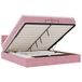 vidaXL lit plateforme avec matelas et LED 200x200cm velours rose