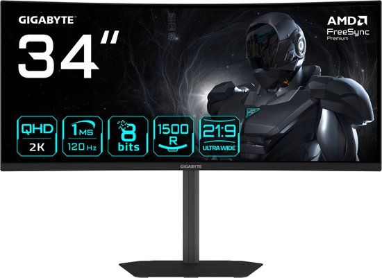 Gigabyte GS34WQCA 34 inch WQHD Curved Gaming Monitor