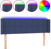 vidaXL Hoofdbord LED Stof Blauw 147x16x78/88 cm