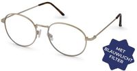 Readr. Leesbril OVAL met blauwlichtfilter – Sterkte +3.00 - Kleur Shiny Gold