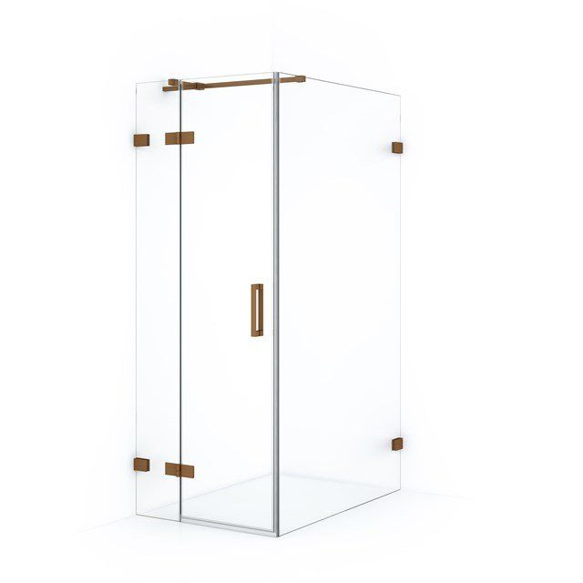 Maxaro Douchecabine Diamond 120x80cm 8mm Helder Veiligheidsglas Koper met Draaideur