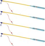 Tender Toys Lampionstokje - 6x - blauw - met LED lichtje - 50 cm