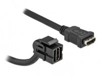 Delock HDMI haaks (110° beneden) Keystone module - HDMI (v) | HDMI1.4 (4K 30Hz) | zwart | 0,30 meter