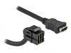 Delock HDMI haaks (110° beneden) Keystone module - HDMI (v) | HDMI1.4 (4K 30Hz) | zwart | 0,30 meter