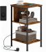 HOMCOM table d'appoint - Panneau de particules, acier - 34 x 30 x 58 cm - Brun rustique