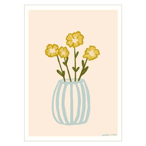 Poster & Frame Engberg Studio Poster & Frame Poster - Yellow Flowers in a Blue Vase (50 x 70 cm cm)