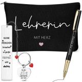 Cadeau de remerciement pour enseignants avec trousse de maquillage et porte-clés